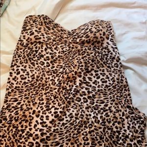 Strapless cheetah dress